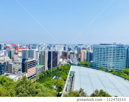 Cityscape View from ACROS Fukuoka towards Nakasu 112478315