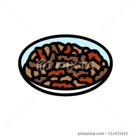 bulgogi beef korean cuisine color icon vector illustration 112478325