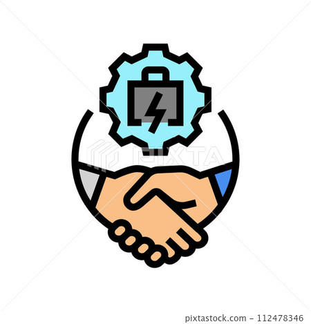 stakeholder collaboration color icon vector illustration 112478346
