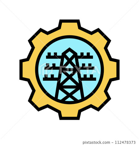 grid modernization energy policy color icon vector illustration 112478373