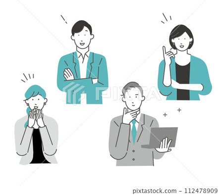 Business team illustration - startup image illustration material people set Business team illustration - startup image illustration material people set 112478909
