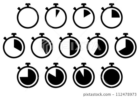 Vector illustration set of stopwatch and timer Vector illustration set of stopwatch and timer 112478973