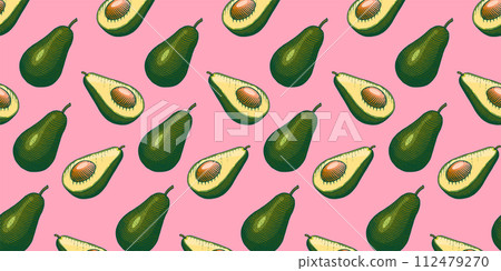 Tropical avocado. Set of evergreen fruit plant. Cosmetics for skin care. Organic oil in the bottle Tropical avocado. Set of evergreen fruit plant. Cosmetics for skin care. Organic oil in the bottle 112479270