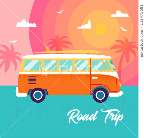 Road Trip Van Sun Concept 112479681