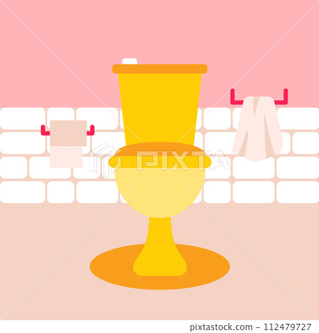 Pink Bathroom Orange Toilet Pink Bathroom Orange Toilet 112479727