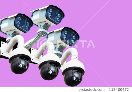 Cctv camera system Take a photo in the room for security. 112480472
