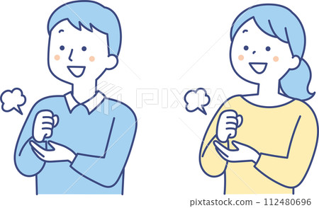 A man and a woman pose convincingly A man and a woman pose convincingly 112480696