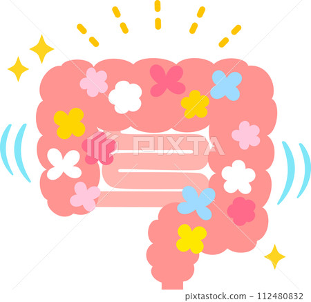 Deformed illustration of intestinal flora 112480832
