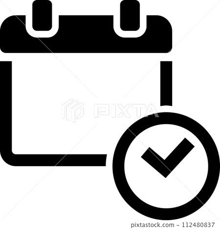 Calendar and clock icon, schedule Calendar and clock icon, schedule 112480837