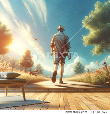 一天晚上，一名男子離開 112481877