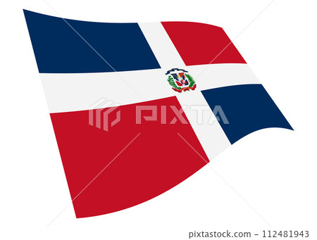 Dominican Republic waving flag with clipping path 112481943