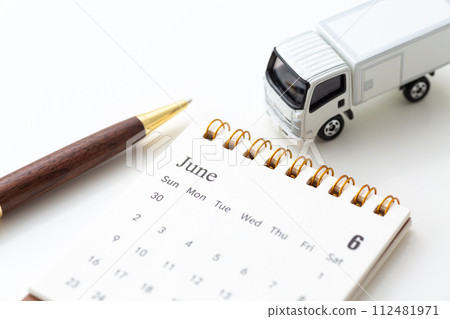 Truck and June Calendar 112481971