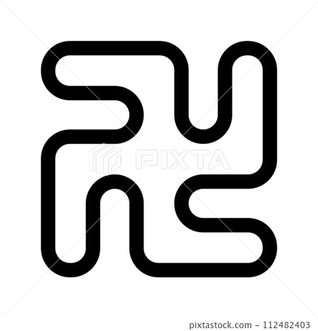 Simple swastika icon. Temple map symbol. vector. 112482403