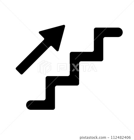 Stairs and up arrow icon Stairs and up arrow icon 112482406