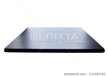 black wooden texture isolated on white background, blank wood for design 112482781