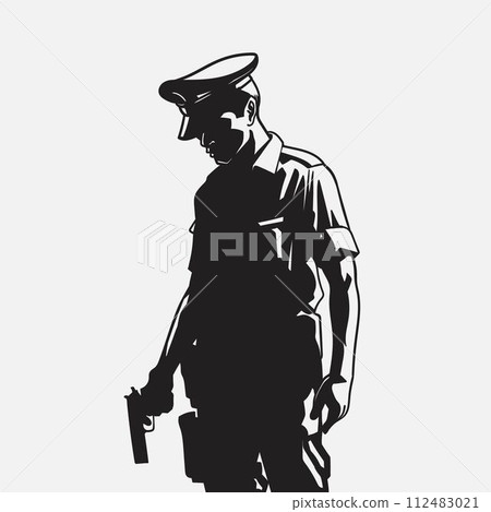 police silhouette vector police silhouette vector 112483021