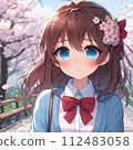走在櫻花下的女孩 112483058