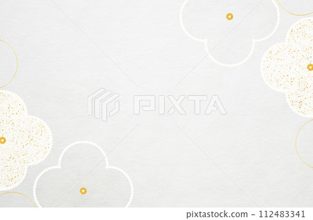 日本現代花卉圖案日本紙_花插圖框架背景 112483341