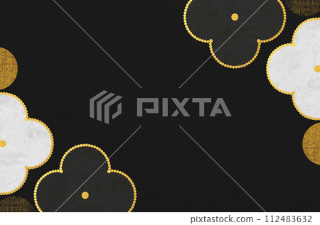 Japanese modern floral pattern Japanese paper_Flower illustration frame background Japanese modern floral pattern Japanese paper_Flower illustration frame background 112483632