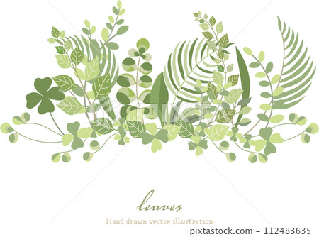 Beautiful green leaf botanical frame 112483635