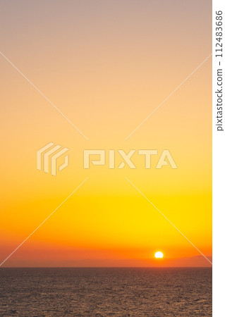 Sunset and sea (at Onodate Park, Kashiwazaki City) 112483686