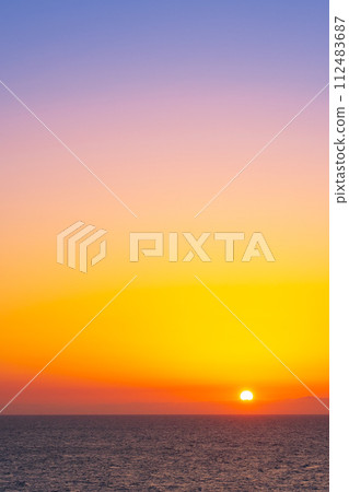 Sunset and sea (at Onodate Park, Kashiwazaki City) 112483687