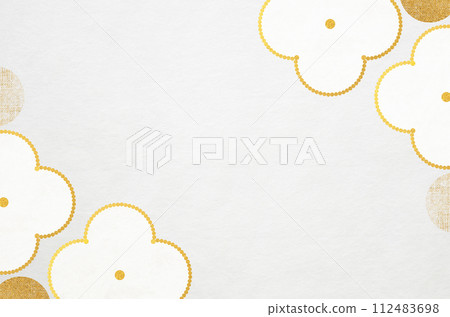 Japanese modern floral pattern Japanese paper_Flower illustration frame background 112483698