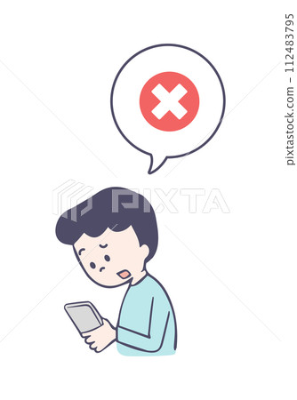 一個在智慧型手機上被拒絕的男人 一個在智慧型手機上被拒絕的男人 112483795