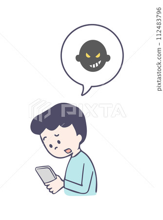 一名因濫用智慧型手機而困擾的男子 112483796