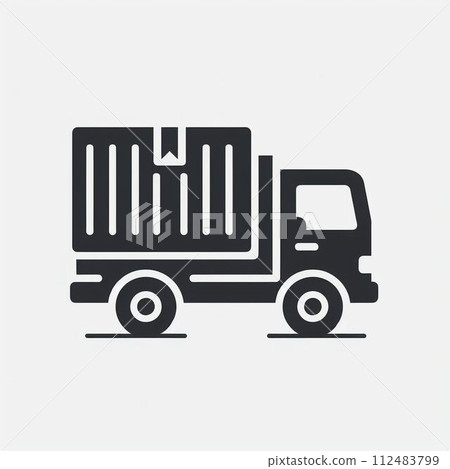一輛運載貨物的卡車的剪影“人工智慧生成” 112483799