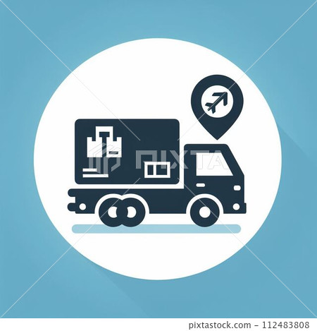 Illustration of a truck carrying cargo "AI generated" 112483808