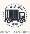 簡單的圖標，例如卡車和卡車“AI生成” 112483853