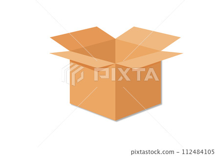 Open flat box on white back Open flat box on white back 112484105