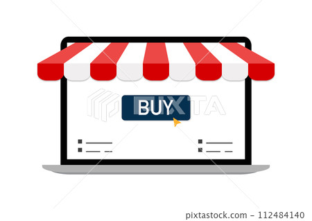 Online shop. Digital Marketing, store, E-commerce shopping concept. 112484140