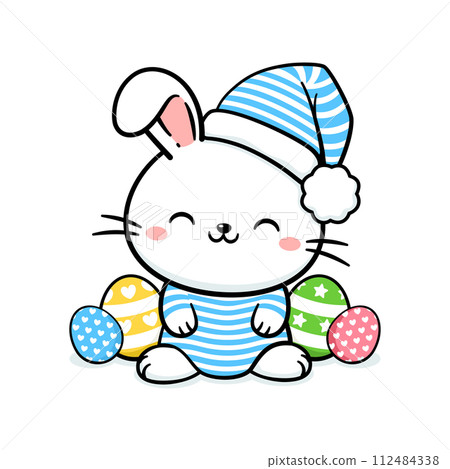 Cute Easter Bunny Rabbit In Sleeping Suit Cute Easter Bunny Rabbit In Sleeping Suit 112484338