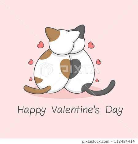Cute Cat Couple Valentines Day 112484414