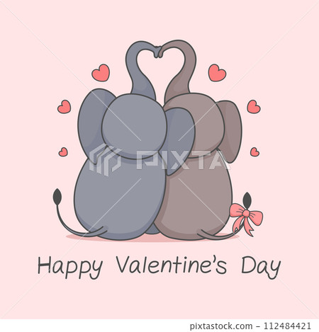 Cute Elephant Couple Valentines Day Cute Elephant Couple Valentines Day 112484421