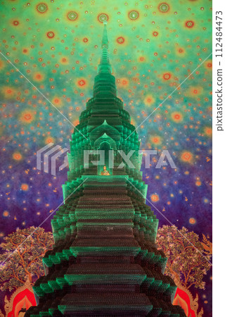 Very beautiful scenery of Wat Pak Nam in Bangkok 112484473