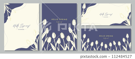 Tulip material set frame background vector illustration simple stylish Tulip material set frame background vector illustration simple stylish 112484527