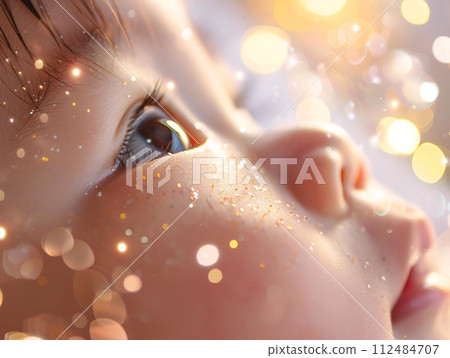 Portrait of an Asian child with hope for the future in her eyes 112484707