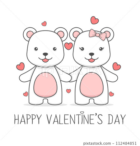 Cute Polar Bear Couple Valentines Day Cute Polar Bear Couple Valentines Day 112484851