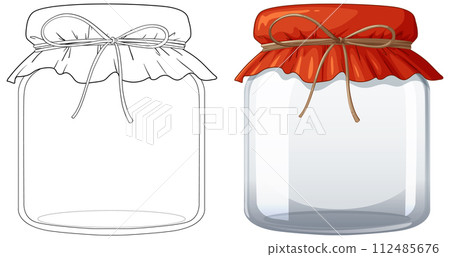 Empty Glass Jars with Fabric Covers Empty Glass Jars with Fabric Covers 112485676