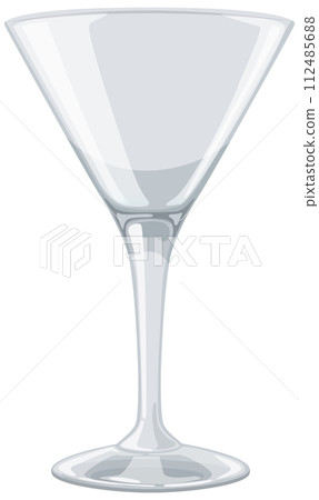 Elegant Empty Martini Glass Illustration Elegant Empty Martini Glass Illustration 112485688
