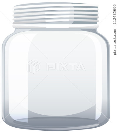 Empty Glass Jar with White Lid 112485696