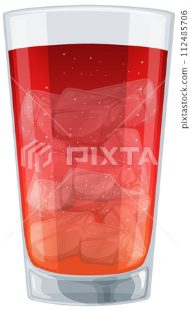 Refreshing Soda Drink with Ice Cubes - Stock Illustration [112485706 ...