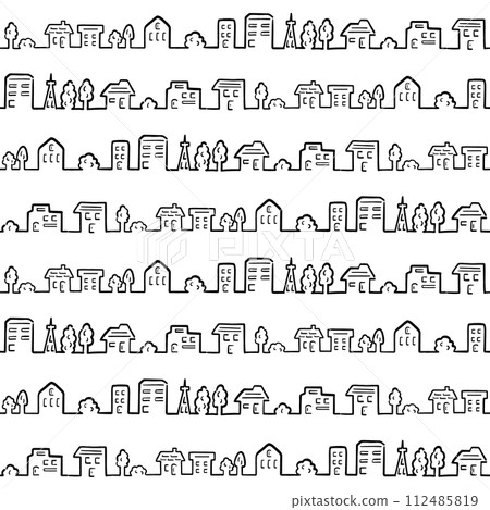 城市景觀背景素材黑色1色 城市景觀背景素材黑色1色 112485819