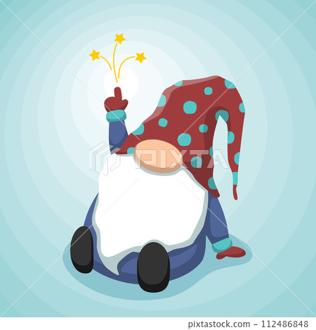 Cute Cartoon Gnome Shooting Star Cute Cartoon Gnome Shooting Star 112486848