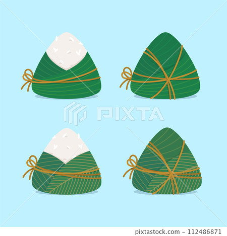 cute and kawaii chinese sticky rice dumpling zongzi character tanning on beach chair cute and kawaii chinese sticky rice dumpling zongzi character tanning on beach chair 112486871
