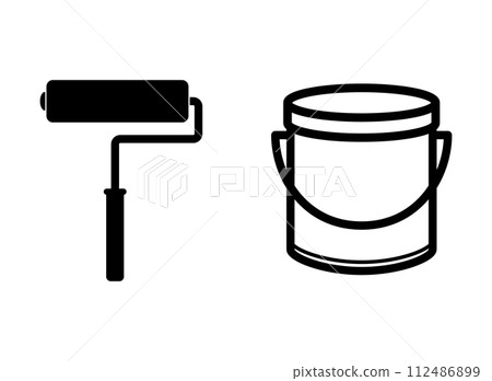 Paint can roller icon Paint can roller icon 112486899