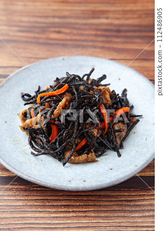 simmered hijiki simmered hijiki 112486905